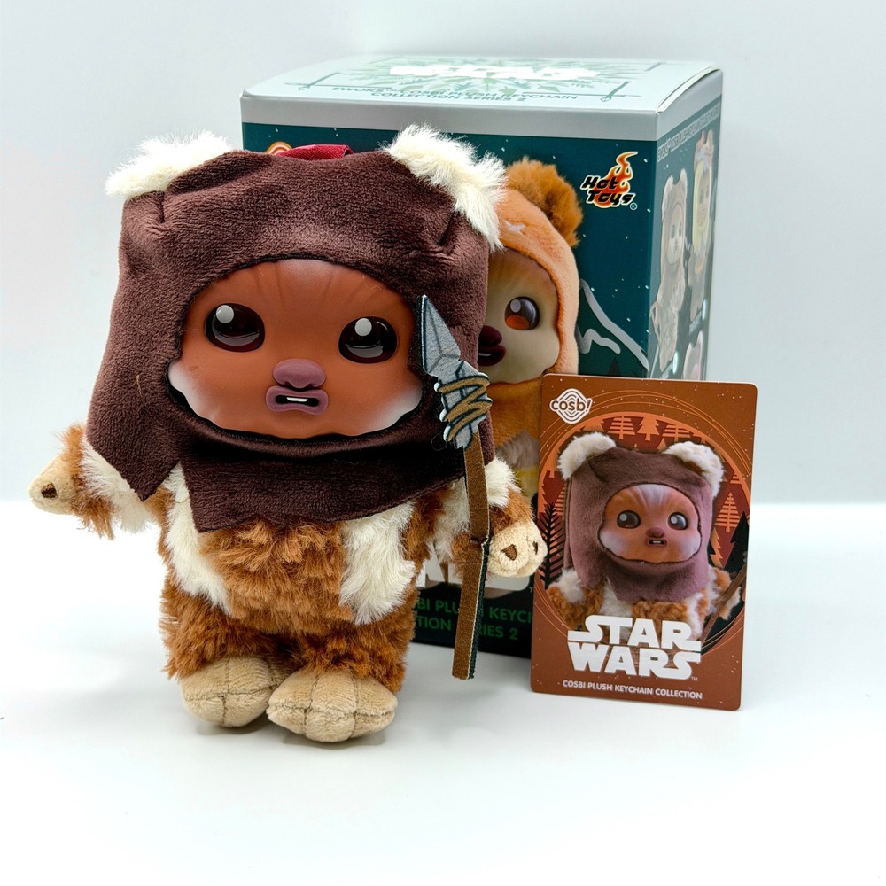 Hot Toys Star Wars Cosbi Plush Keychain Series 2 Rabin Ewok Figure Card Box